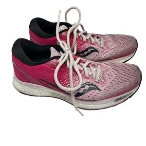 Saucony Freedom 3 Blush Berry Pink White Lace Up Running Shoes Size 8.5